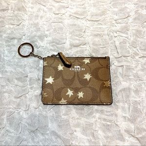 Coach pop star print mini skinny ID case